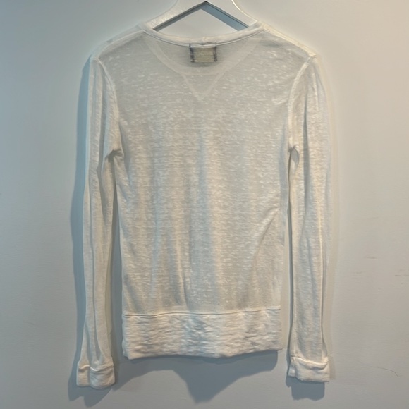 Monrow Knit Semi Sheer White Sweater - Picture 4 of 5